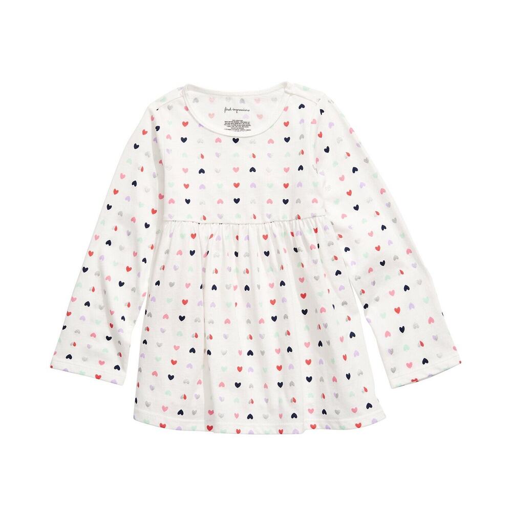 First Impressions Baby Girls hearts long sleeve tunic T-shirt 6-9 months